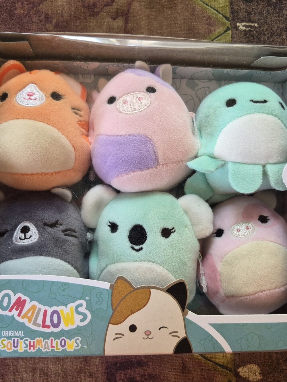 Squishmallows Mini Plush Set - Mint Green, Pink, Gray, Purple, Orange